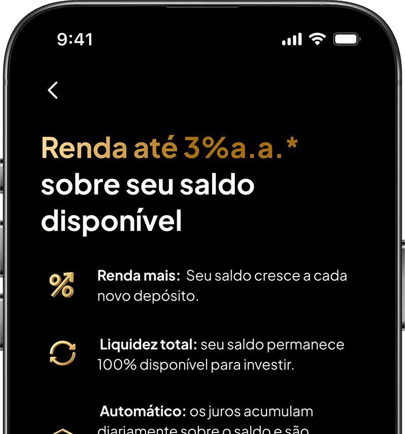 Tela do app ZERO Invest